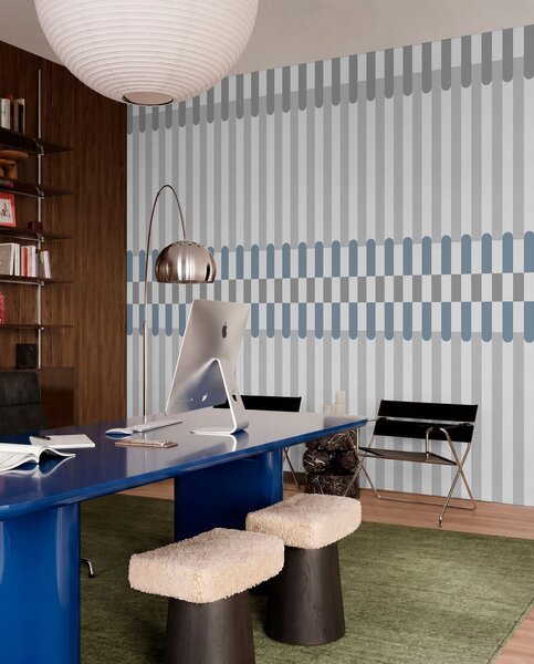 Fototapety Pruhovaný vzor v odstínech šedé a modré, Fototapety geometrie, w05150v6 : uwalls.cz