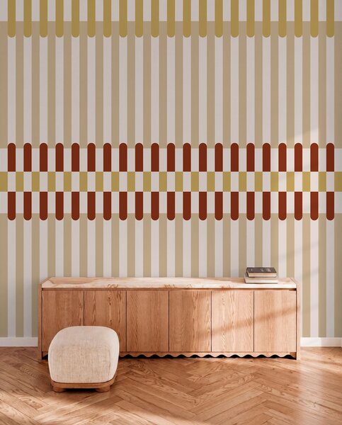 Fototapety Pruhovaný vzor v béžových a terakotových odstínech, Fototapety geometrie, w05150v3 : uwalls.cz