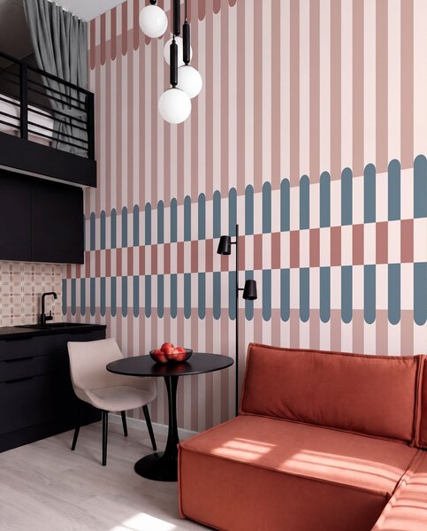 Fototapety Pruhovaný vzor v růžových a modrých odstínech, Fototapety geometrie, w05150v5 : uwalls.cz
