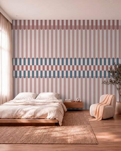 Fototapety Pruhovaný vzor v růžových a modrých odstínech, Fototapety geometrie, w05150v5 : uwalls.cz