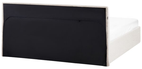 Postel s úložným prostorem ORBEY Buklé Krémově bílá 140 x 200 cm