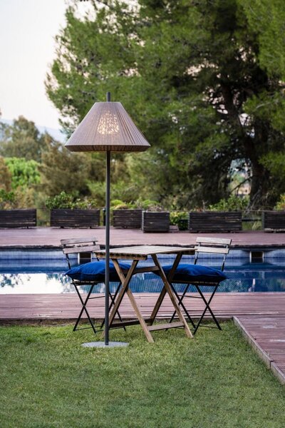 SAIGON šedá/hnědá stojací lampa 2M T70 - FARO