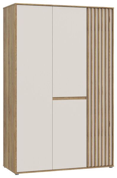 ŠATNÍ SKŘÍŇ S OTOČNÝMI DVEŘMI, barvy dubu, pískové barvy, 128,7/200/54 cm Hom`in - Šatní skříně