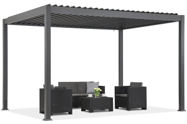 Lagos Premium 3x4 Garden Point volně stojící terasová pergola antracitová a bílá