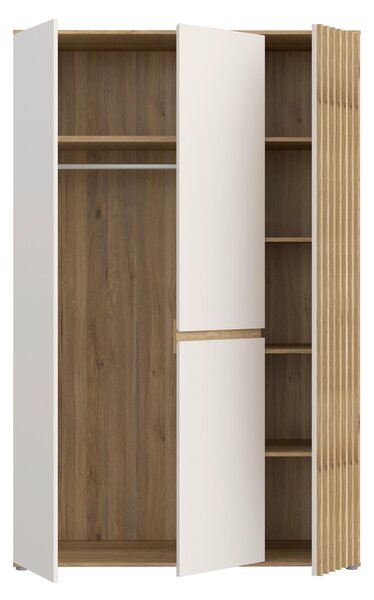ŠATNÍ SKŘÍŇ S OTOČNÝMI DVEŘMI, barvy dubu, pískové barvy, 128,7/200/54 cm Hom`in - Šatní skříně