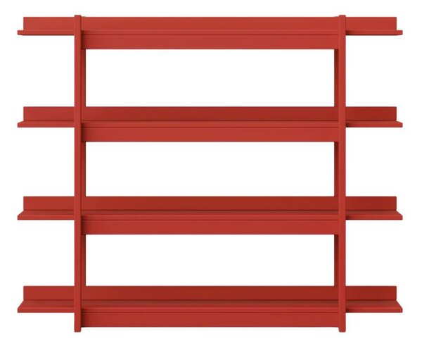 Dřevěná nástěná knihovna FRAME červená