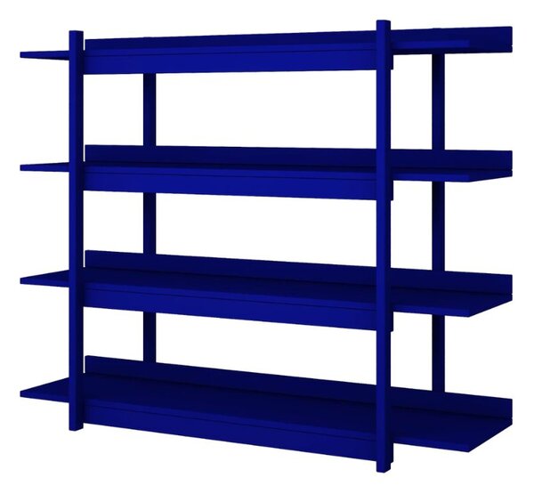 Dřevěná nástěná knihovna FRAME tmavě modrá