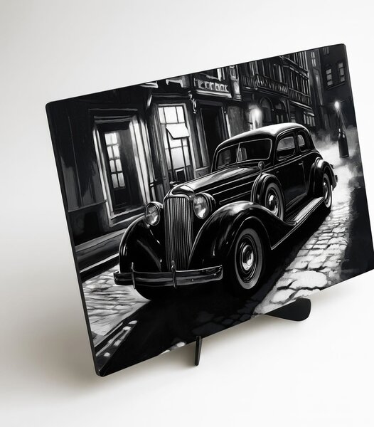 DUBLEZ | Černobílý obraz - Retro auto | UV tisk, Premium