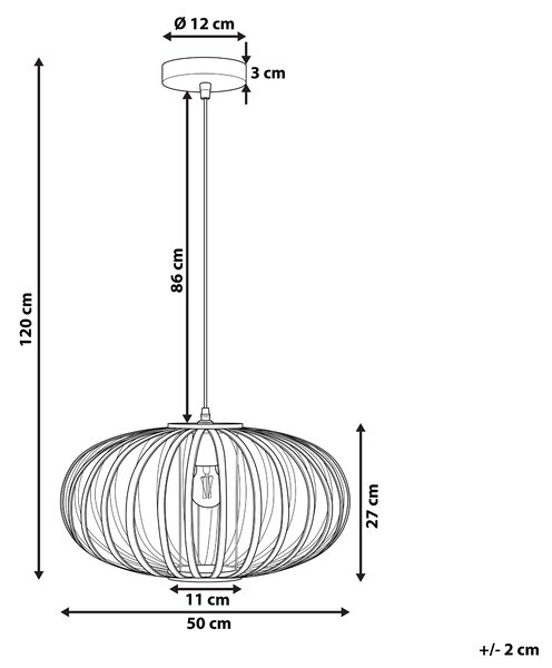 Závěsná lampa HAVEL Bambus Světle hnědá