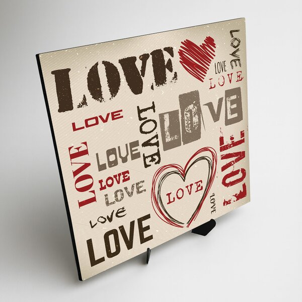 DUBLEZ | Dřevěný obraz - Love Love Love | UV tisk, Premium