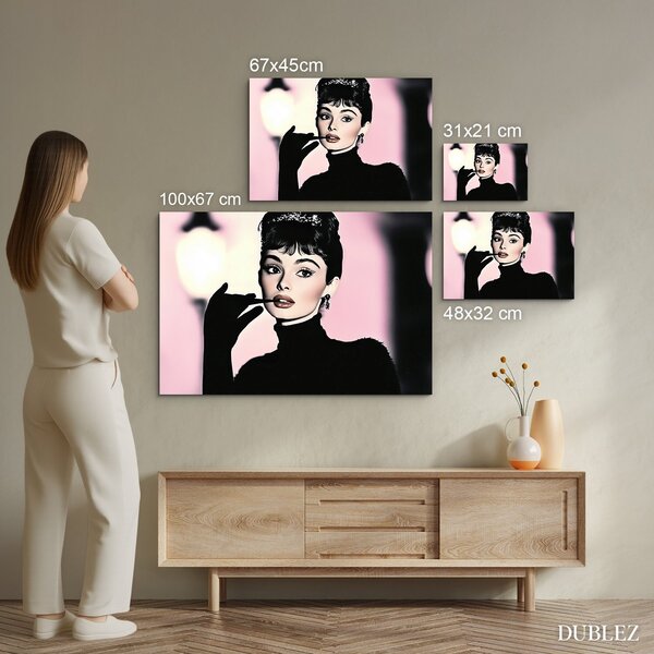 DUBLEZ | Dřevěný obraz - Audrey Hepburn | UV tisk, Premium
