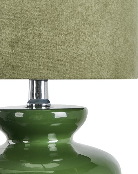 Stolní lampa OTEROS Olivově zelená