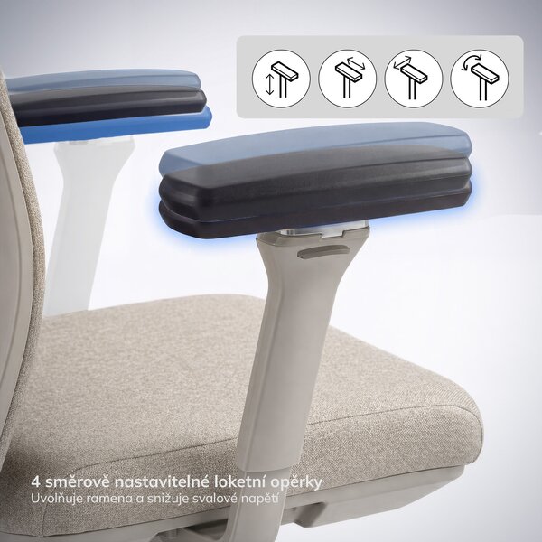 Ergonomická kancelářská židle světle béžová VECTOR