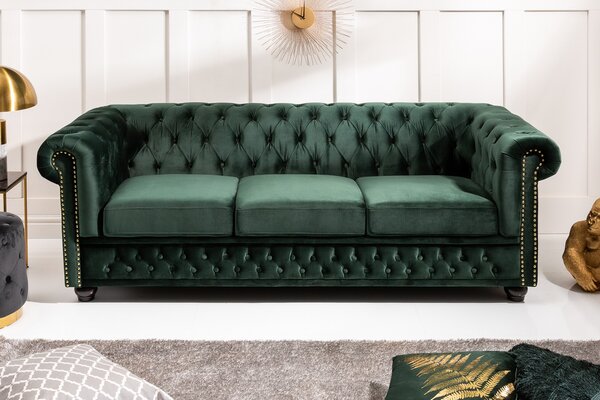 Sedačka CHESTERFIELD ZAMAT - zelená