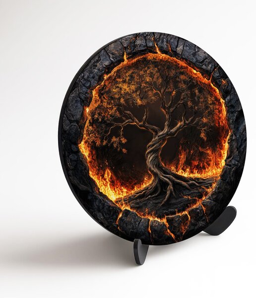 DUBLEZ | Dřevěný strom života na stěnu - Volcanic | UV tisk, Premium