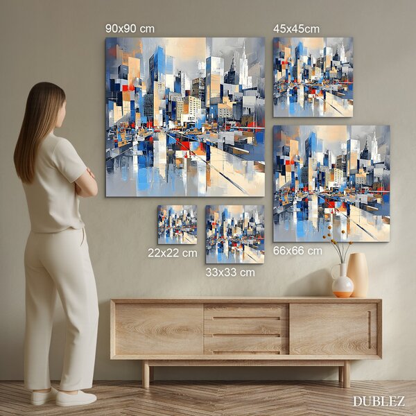 DUBLEZ | Abstraktní obraz - Urban City | UV tisk, Premium
