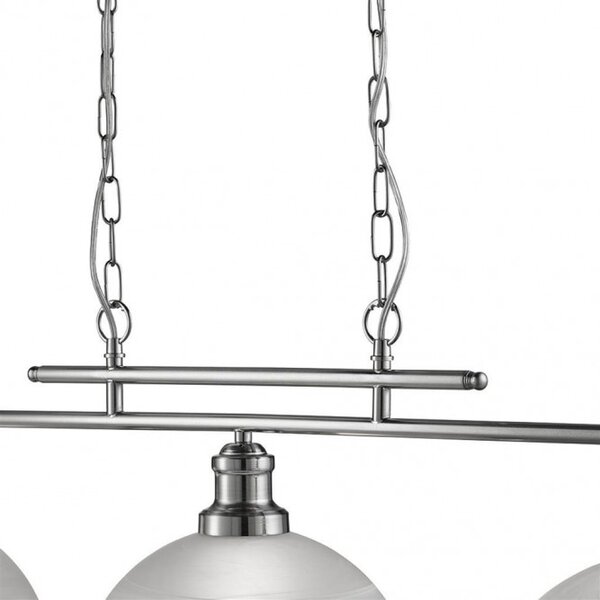 Searchlight 2683-3SS Trojité závěsné svítidlo BISTRO SATIN, alabastrové sklo