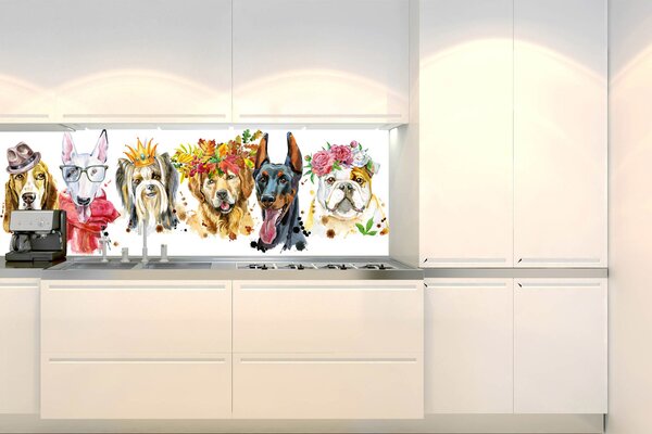 DIMEX | Fototapeta do kuchyně Portét psů KI-180-110 | 180 x 60 cm | vícebarevná