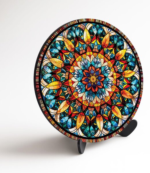 DUBLEZ | Barevná mandala na stěnu - Kaleidoskop | UV tisk, Premium