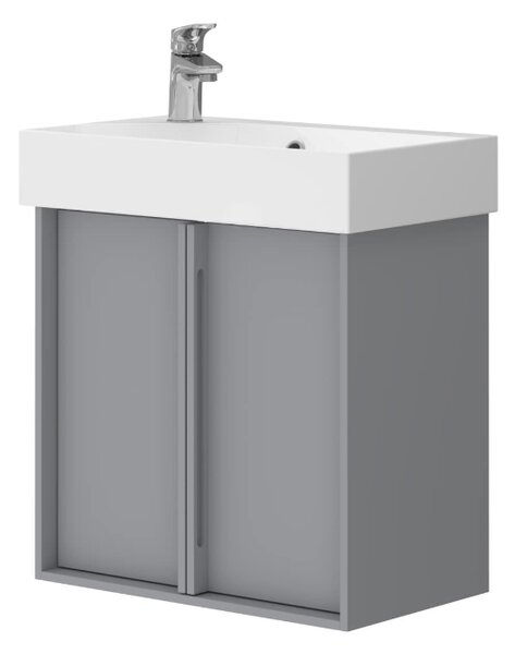 Lavedo Quadra Grey 55 koupelnová skříňka s umyvadlem, mat