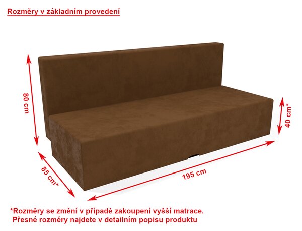 Rozkládací pohovka Katarina hnědá molitanová