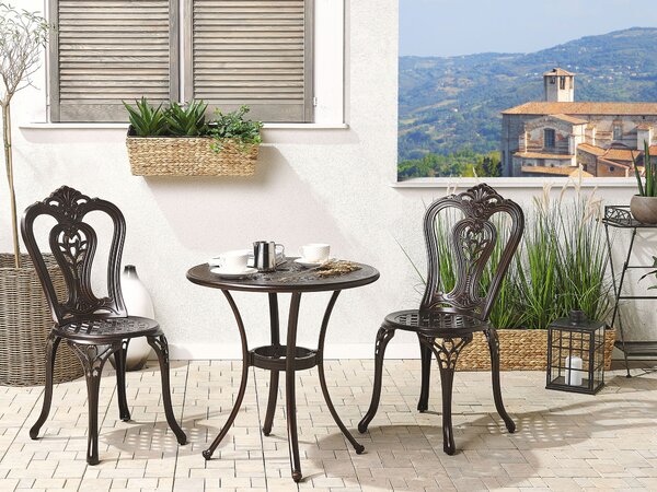 Bistro stolek BOVINO 65 cm 65 cm Kov Tmavě hnědá