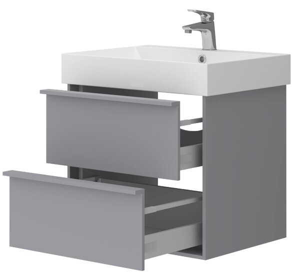 Lavedo Quadra Grey 60 koupelnová skříňka s umyvadlem, mat