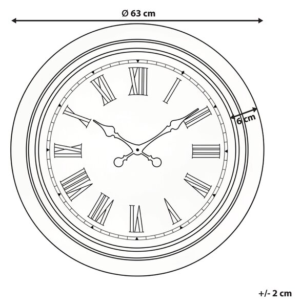 Nástěnné hodiny VILLENA 63 cm Černá