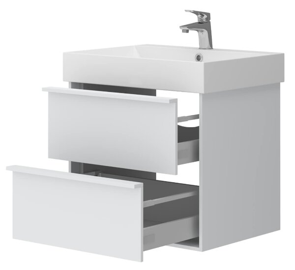 Lavedo Quadra White 60 koupelnová skříňka s umyvadlem, mat