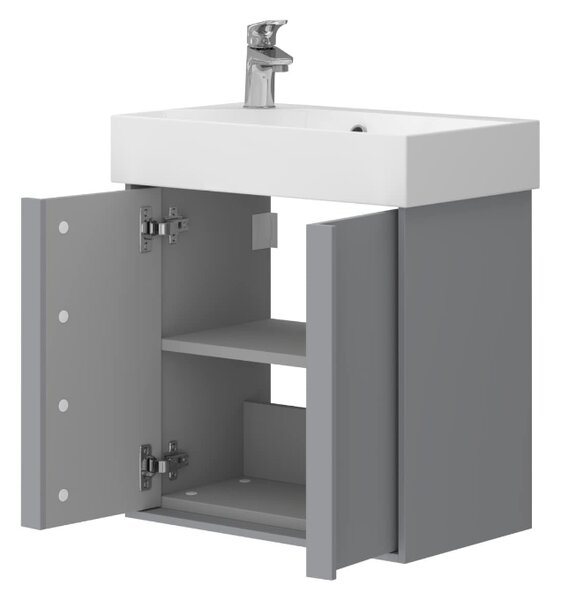 Lavedo Quadra Grey 55 koupelnová skříňka s umyvadlem, mat