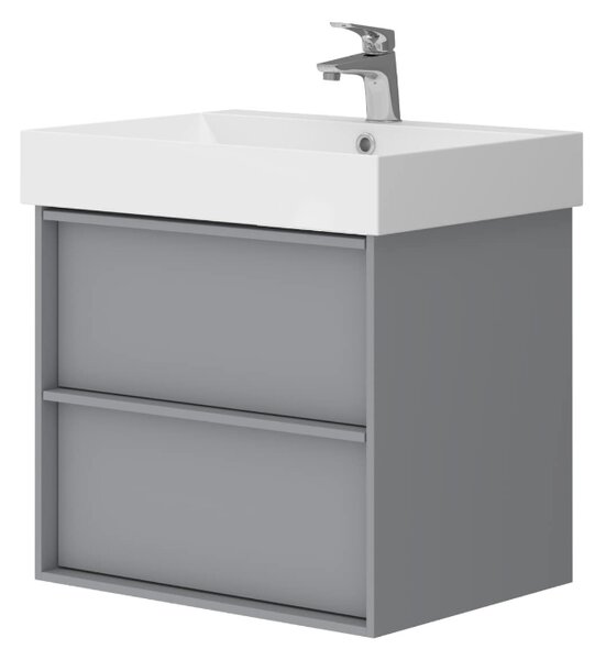 Lavedo Quadra Grey 60 koupelnová skříňka s umyvadlem, mat