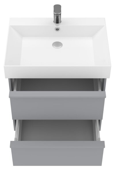 Lavedo Quadra Grey 60 koupelnová skříňka s umyvadlem, mat