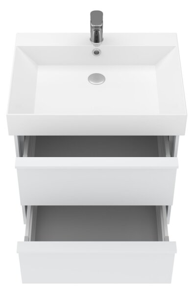 Lavedo Quadra White 60 koupelnová skříňka s umyvadlem, mat