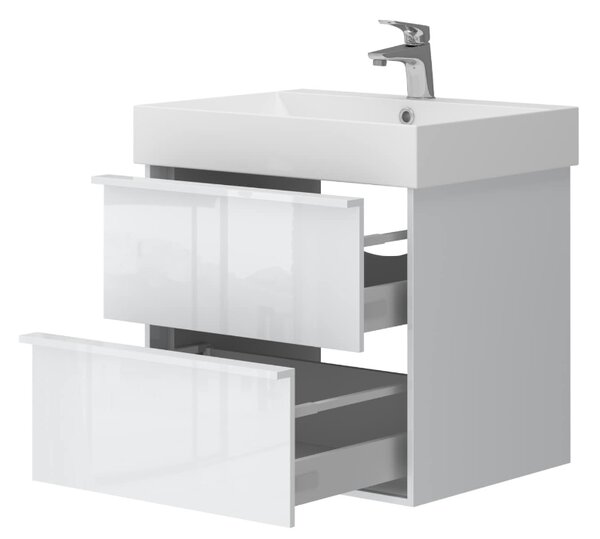 Lavedo Quadra White 60 koupelnová skříňka s umyvadlem, lesk