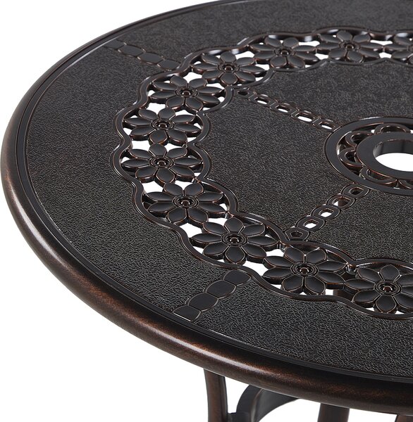 Bistro stolek BOVINO 65 cm 65 cm Kov Tmavě hnědá