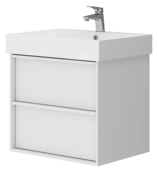 Lavedo Quadra White 60 koupelnová skříňka s umyvadlem, mat