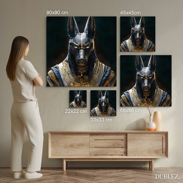 DUBLEZ | Dřevěný obraz - egyptský bůh Anubis | UV tisk, Premium