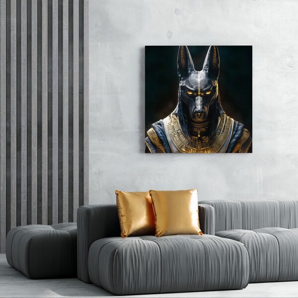 DUBLEZ | Dřevěný obraz - egyptský bůh Anubis | UV tisk, Premium