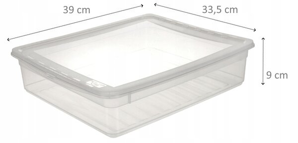 Keeeper Úložný box s víkem BEA Clearbox 9L, 39 x 35,5 x 9 cm