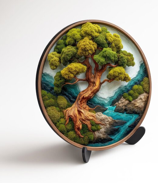 DUBLEZ | Strom života na stěnu - Bonsai | UV tisk, Premium