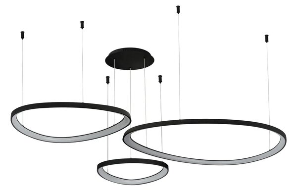 Moderní LED lustr Amanda 42+62+82 CCT černá
