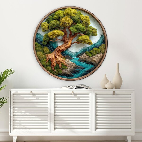 DUBLEZ | Strom života na stěnu - Bonsai | UV tisk, Premium