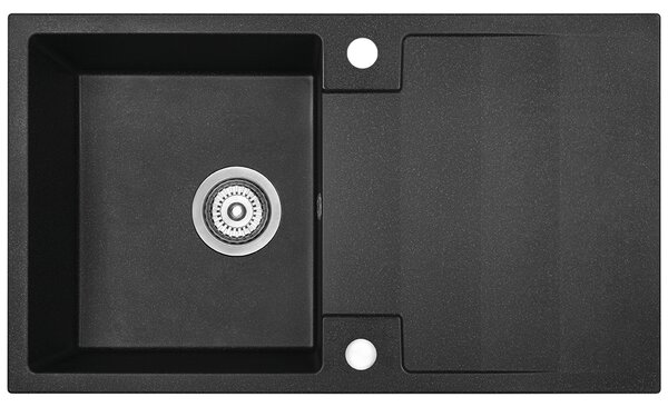 Kuchinox Rab, 1-komorový granitový dřez 760x440x160 mm, černá skvrnitá, LAV-SBF_711Y