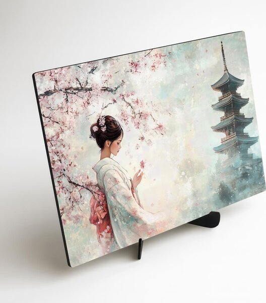DUBLEZ | Dřevěný obraz - Japonská sakura | UV tisk, Premium