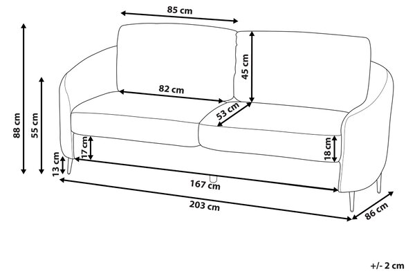 Pohovka 3místná TROSA Tkanina Béžová