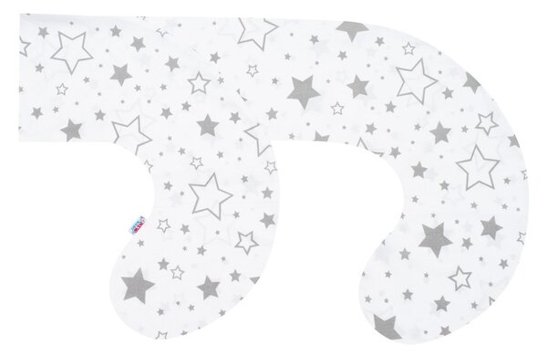 Povlak na kojící polštář ve tvaru C New Baby Hvězdy šedé