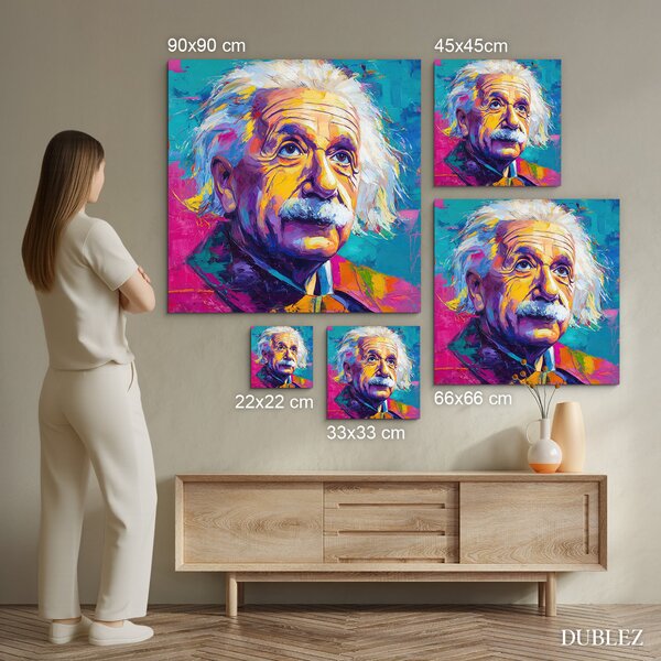 DUBLEZ | Pop art obraz - Albert Einstein | UV tisk, Premium