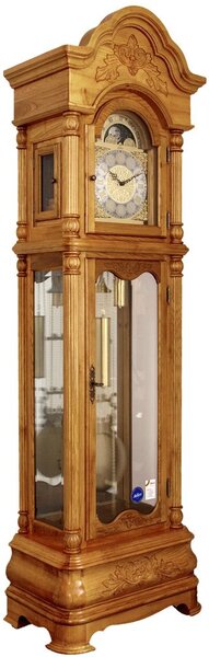 Adler 10029-OAK - Sloupové majestátní hodiny s půlovým závažovým strojem od německé firmy Hermle