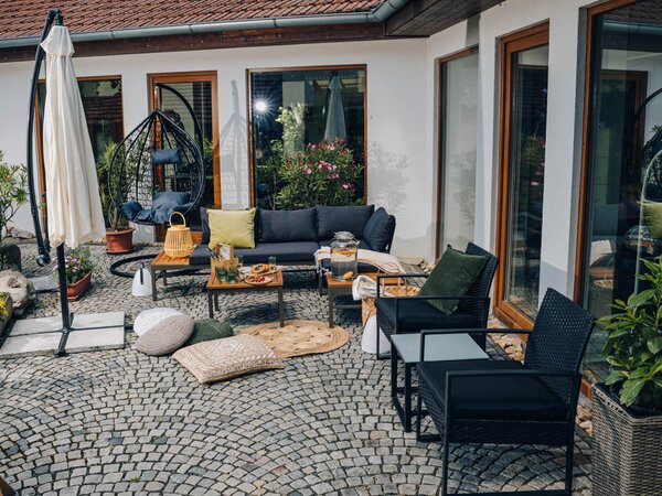 Zahradní skládací slunečník LEVI 300 cm, béžový + obal zdarma