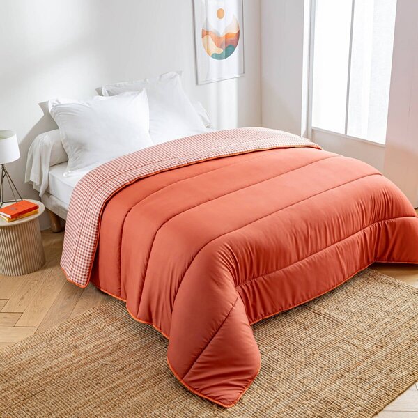 Přikrývka s kostkovaným vichy vzorem, z mikrovlákna 200g/m2 tomatová 140x200 cm
